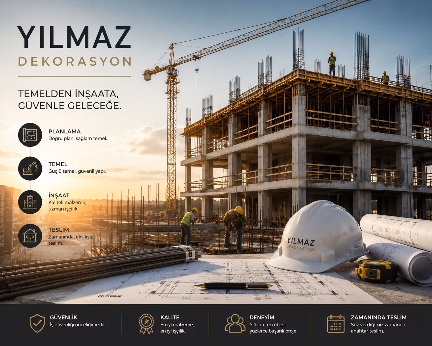 Sağlam temeller,güvenli yapılar.